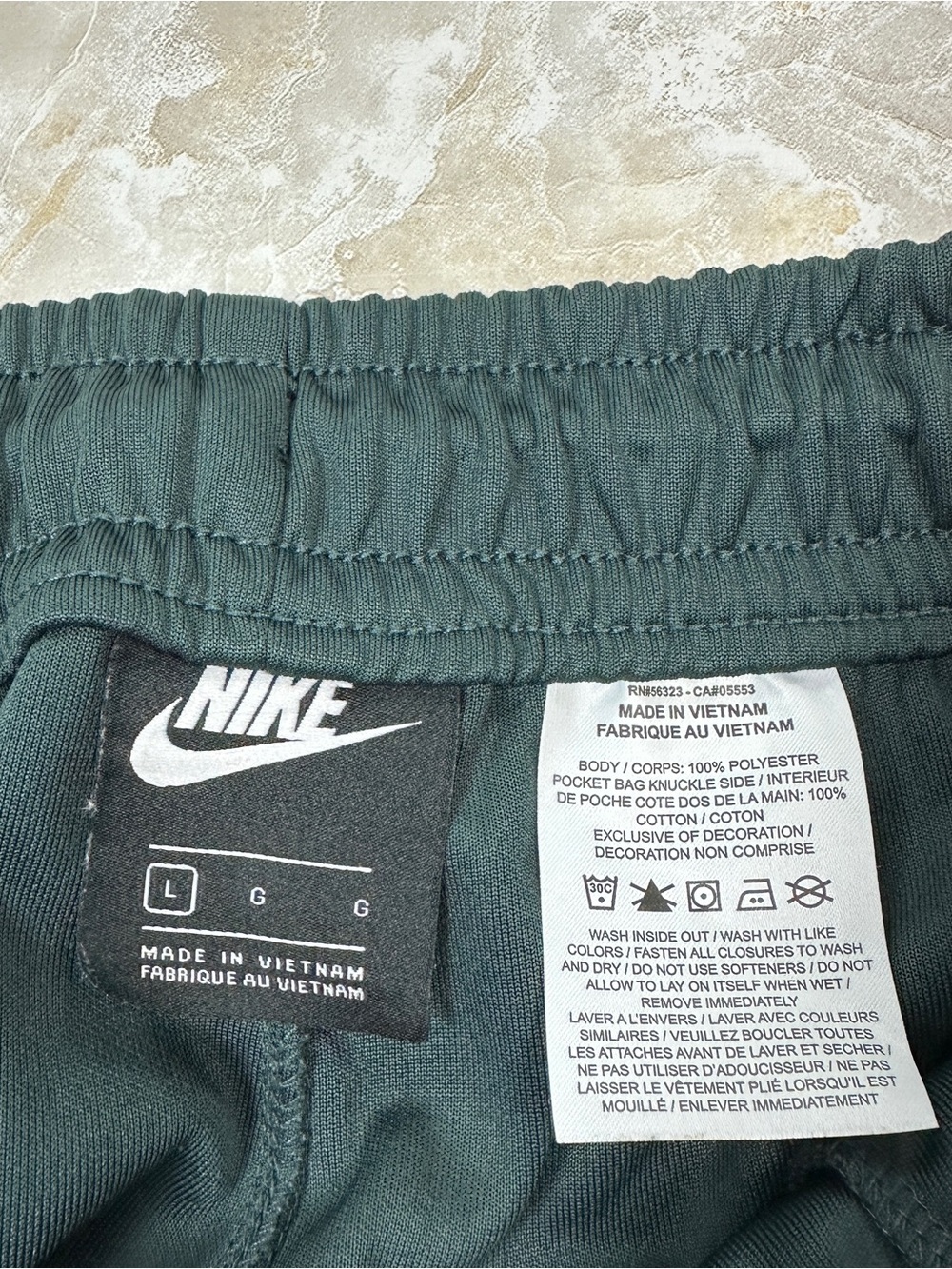 Nike Men’s Large Green Striped Loose Fit Taper leg Track Pants Sweatpants - Picture 4 of 7